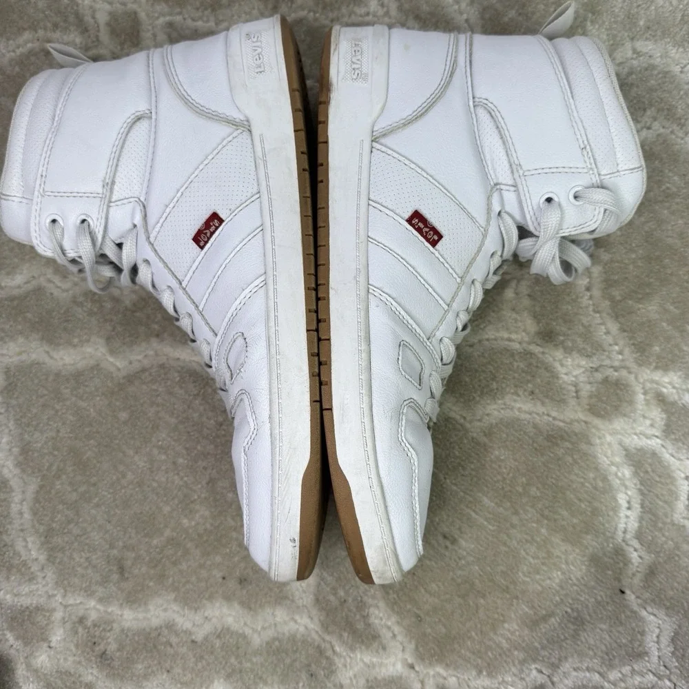 Levi's White High Top Sneakers‎ Size 8.5 Men's Shoes Preowned